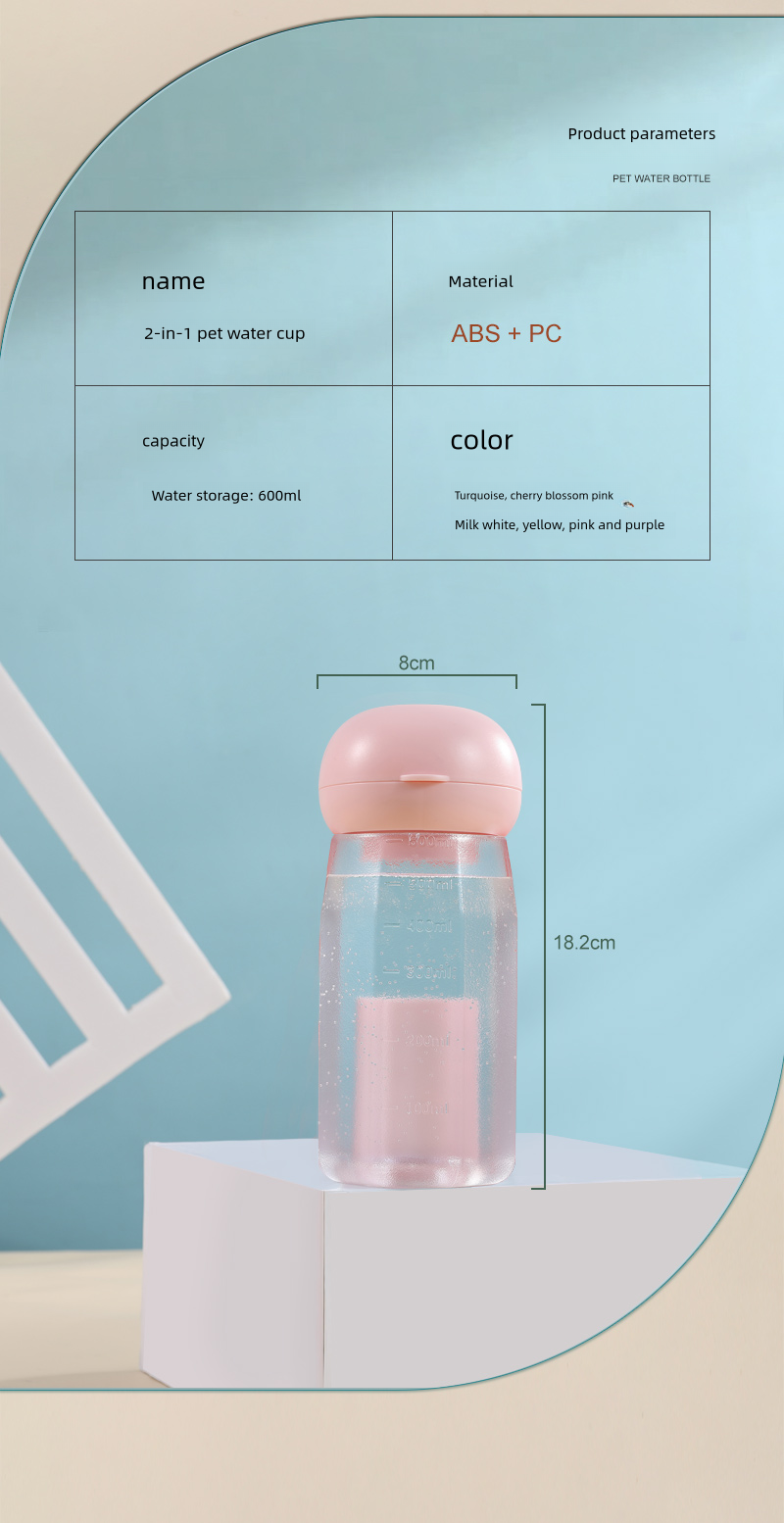 HW-PWB06 2-in-1 Mushroom Pet Water Bottle